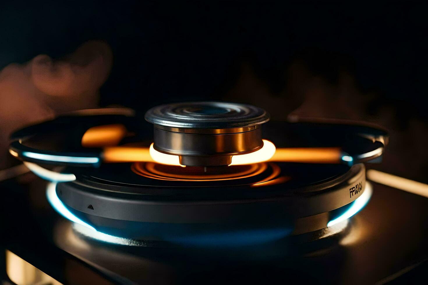 a gas burner on top of a stove. AI-Generated photo