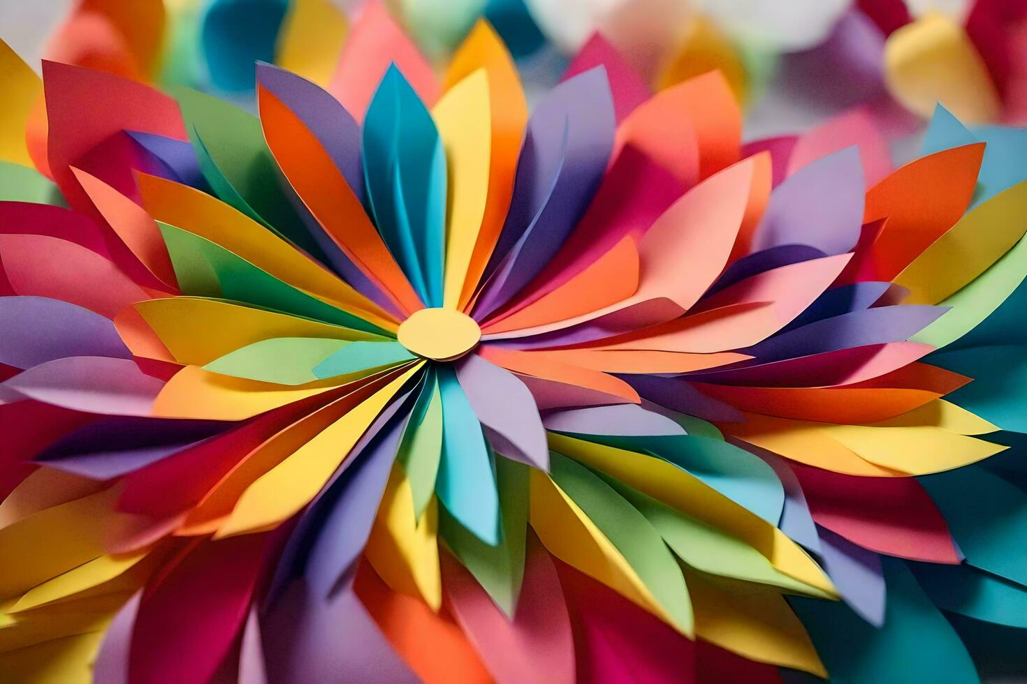 a colorful paper flower made from many different colors. AI-Generated photo