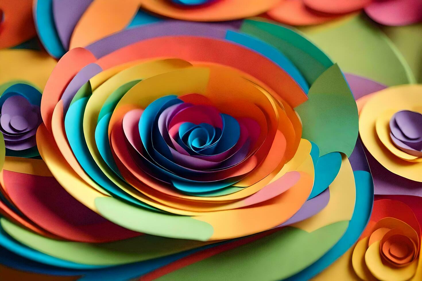 a colorful paper rose made from many different colored paper. AI-Generated  31870358 Stock Photo at Vecteezy