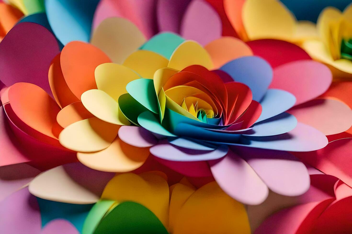 a colorful flower made from paper. AI-Generated photo