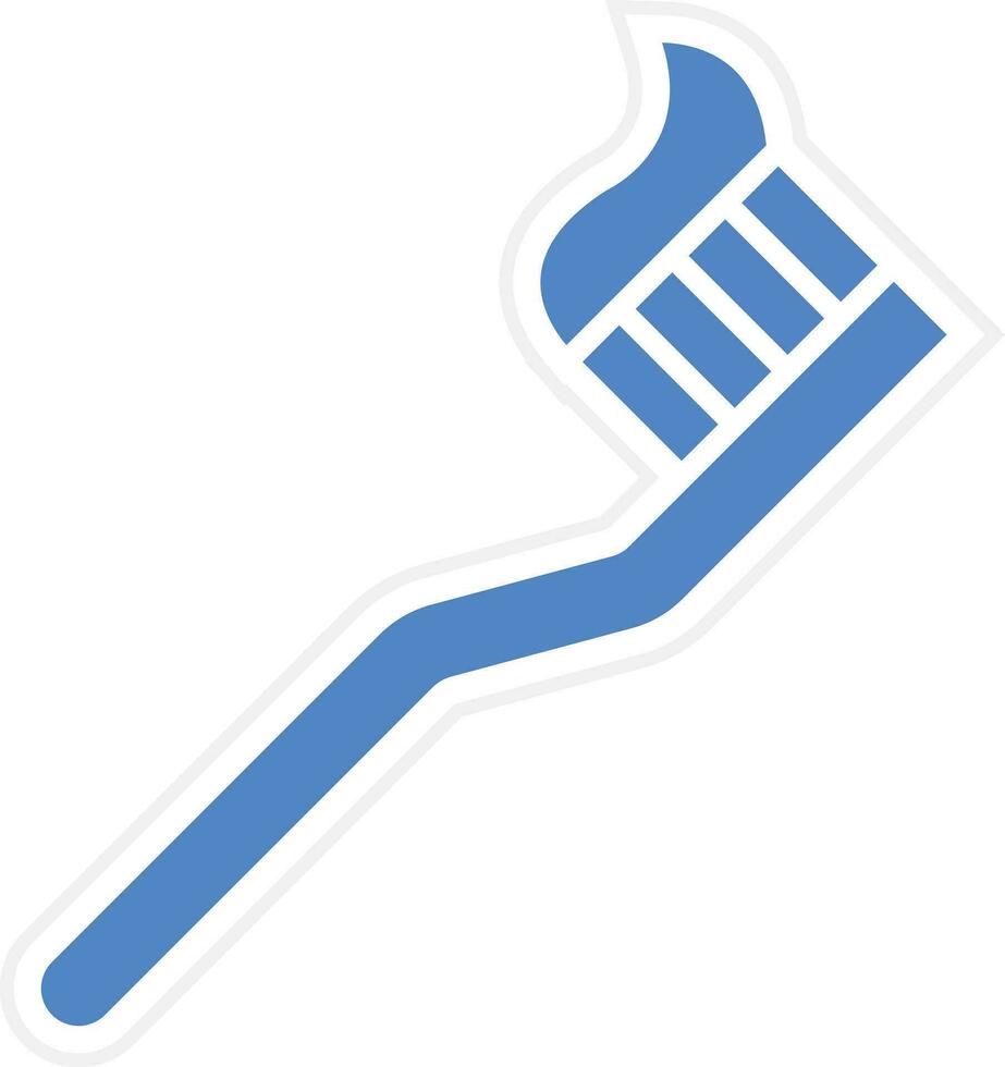 Tooth Paste on Brush Vector Icon