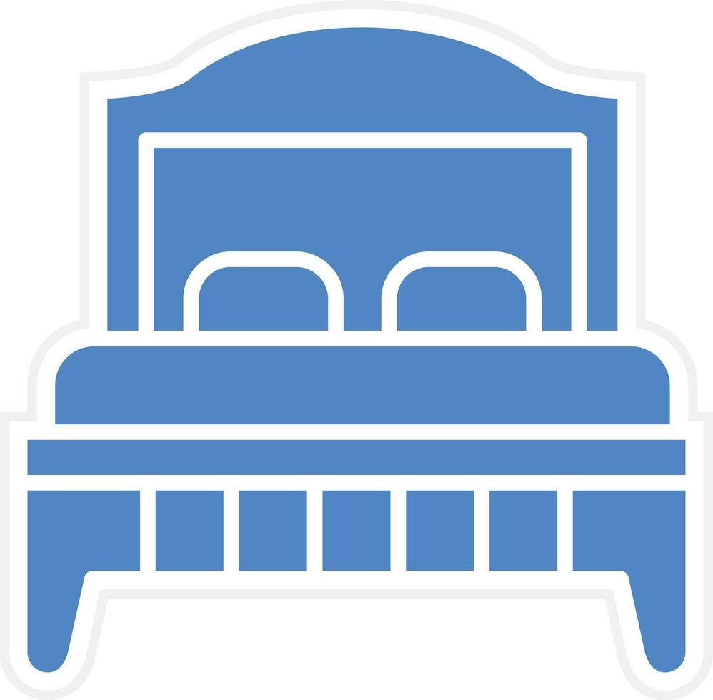 doble cama habitación vector icono