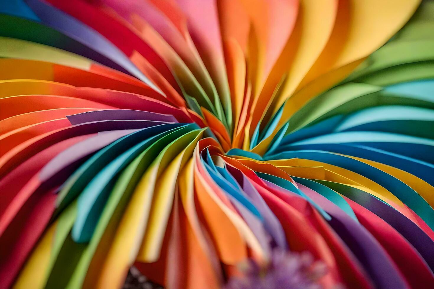 a close up of a colorful paper flower. AI-Generated photo