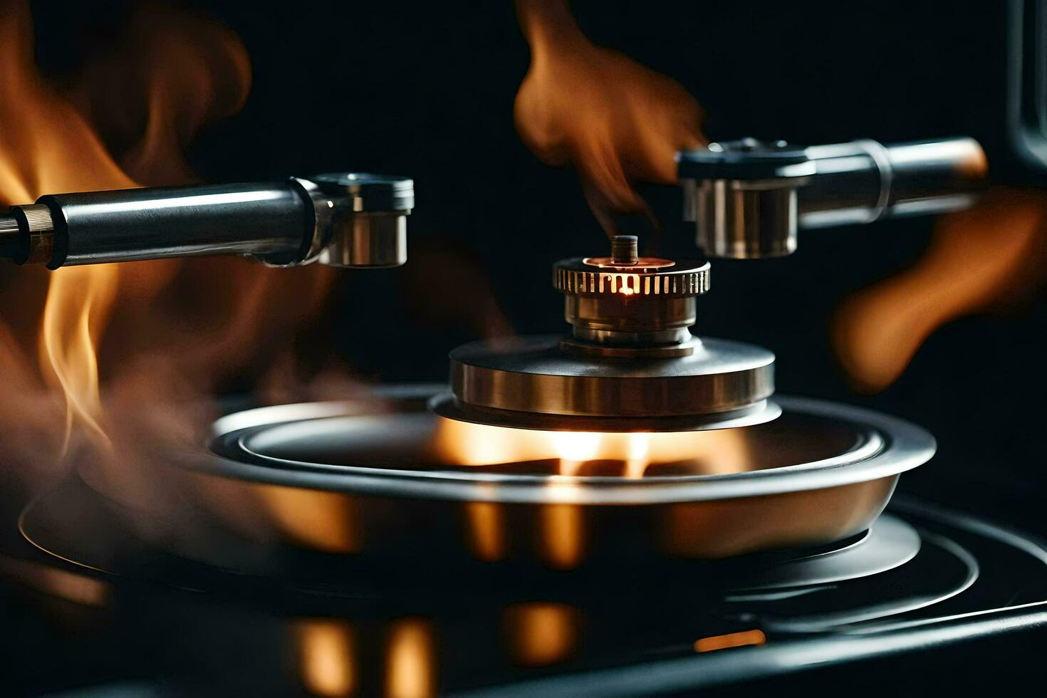 a stove with a burner on top of it. AI-Generated photo