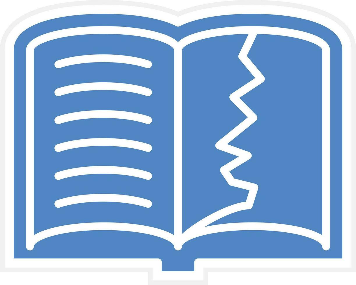 icono de vector de libro rasgado