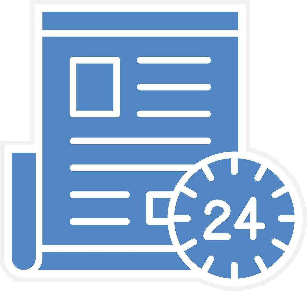 24 Hours News Vector Icon