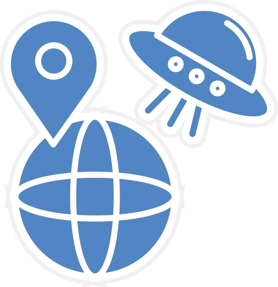 UFO Earth Vector Icon