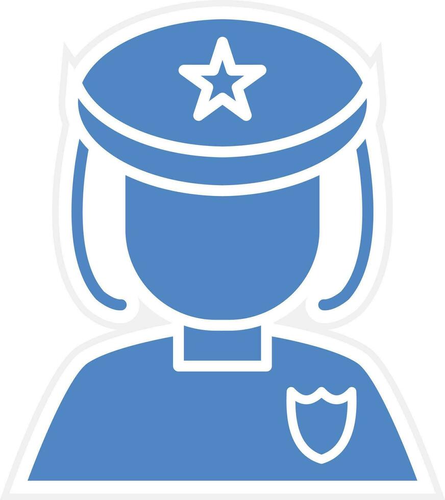 dama policía vector icono