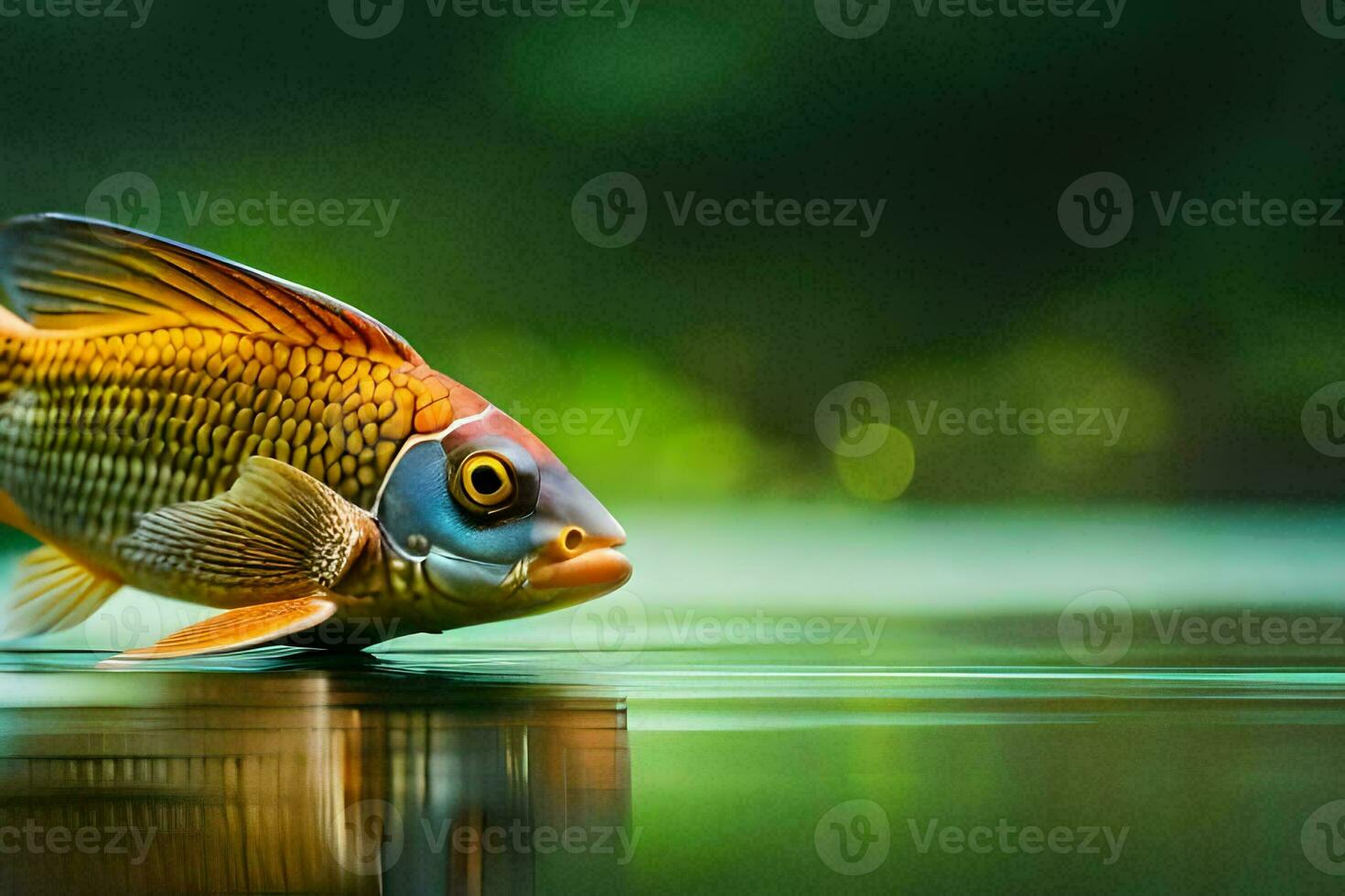 a fish is swimming in the water. AI-Generated photo