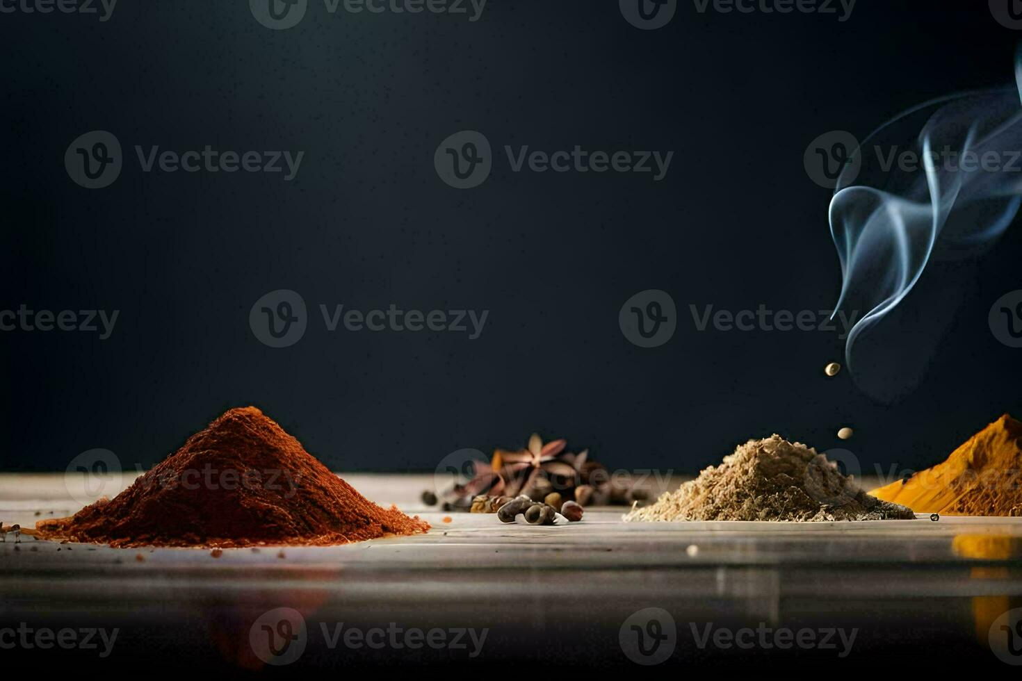 spices and spices on a table. AI-Generated photo