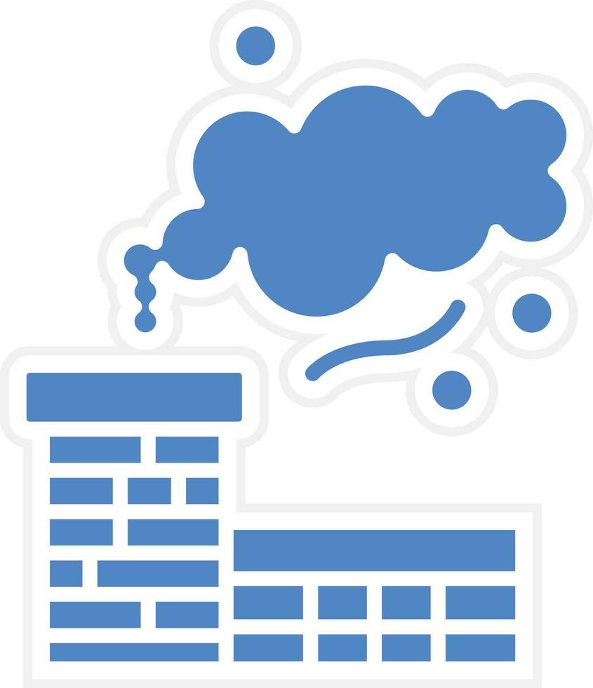 icono de vector de contaminación de chimenea