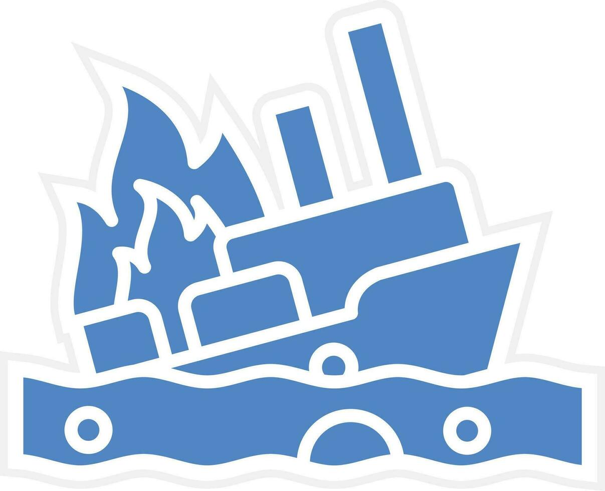Burning Ship Vector Icon