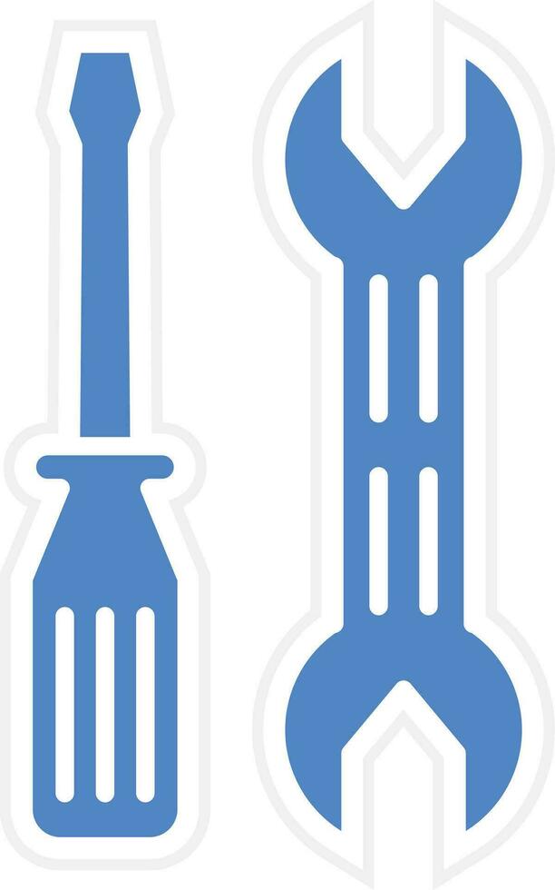 Screwdriver and Wrench Vector Icon