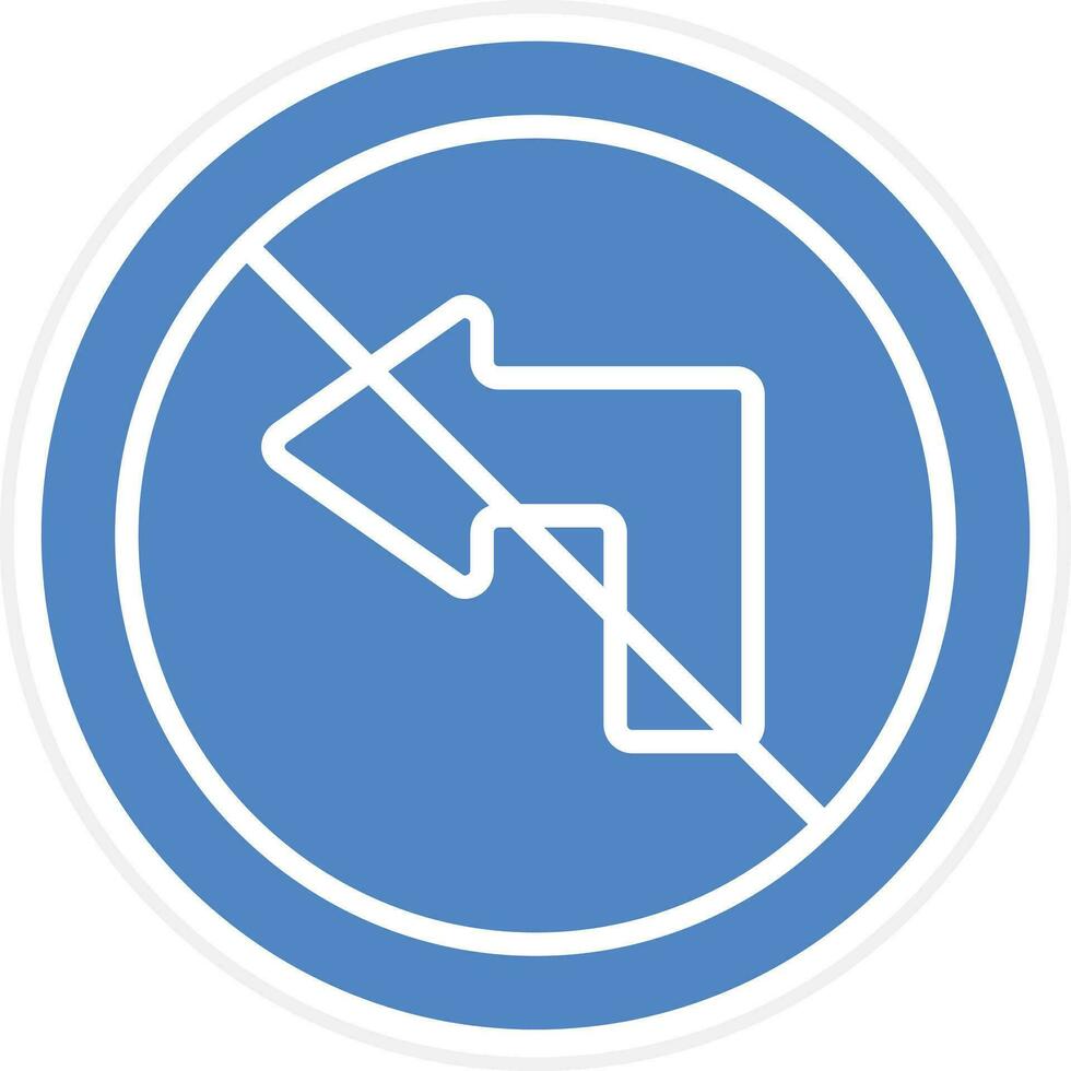 No Left Turn Vector Icon