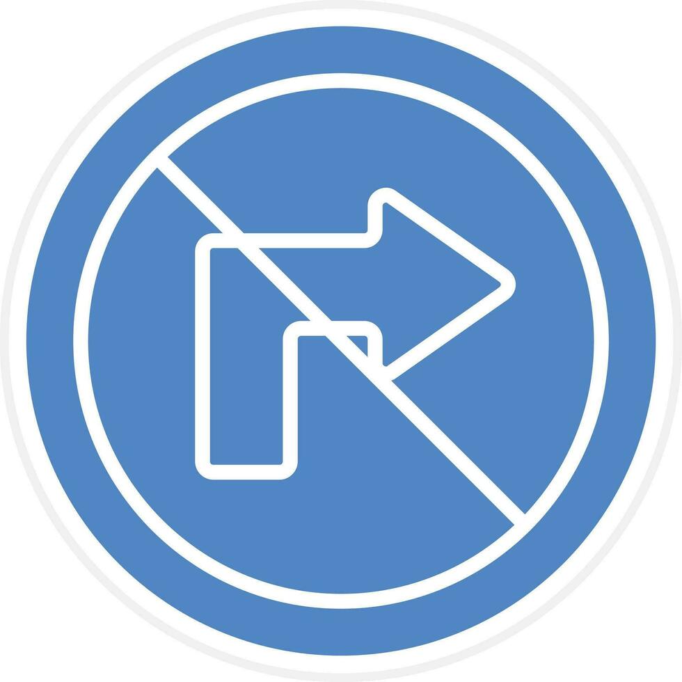 No Right Turn Vector Icon
