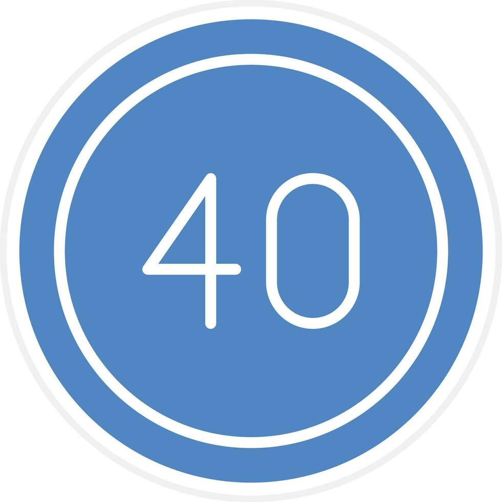 40 Speed Limit Vector Icon