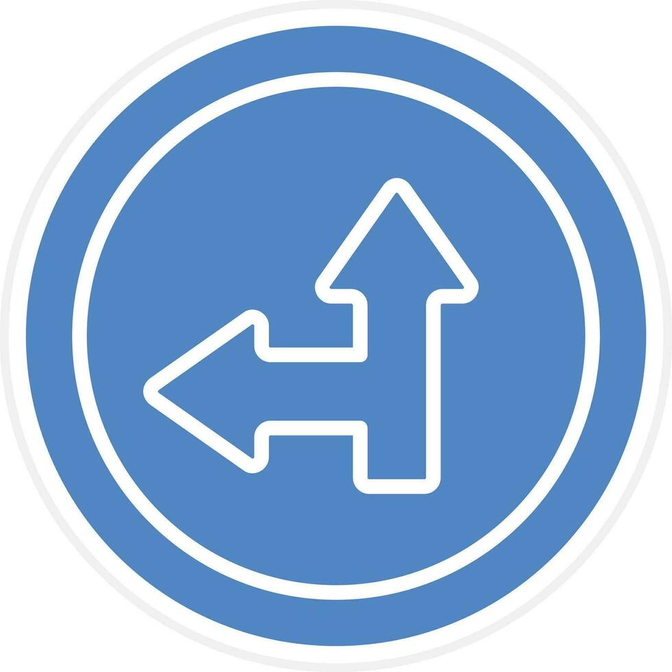 Side Road Left Vector Icon