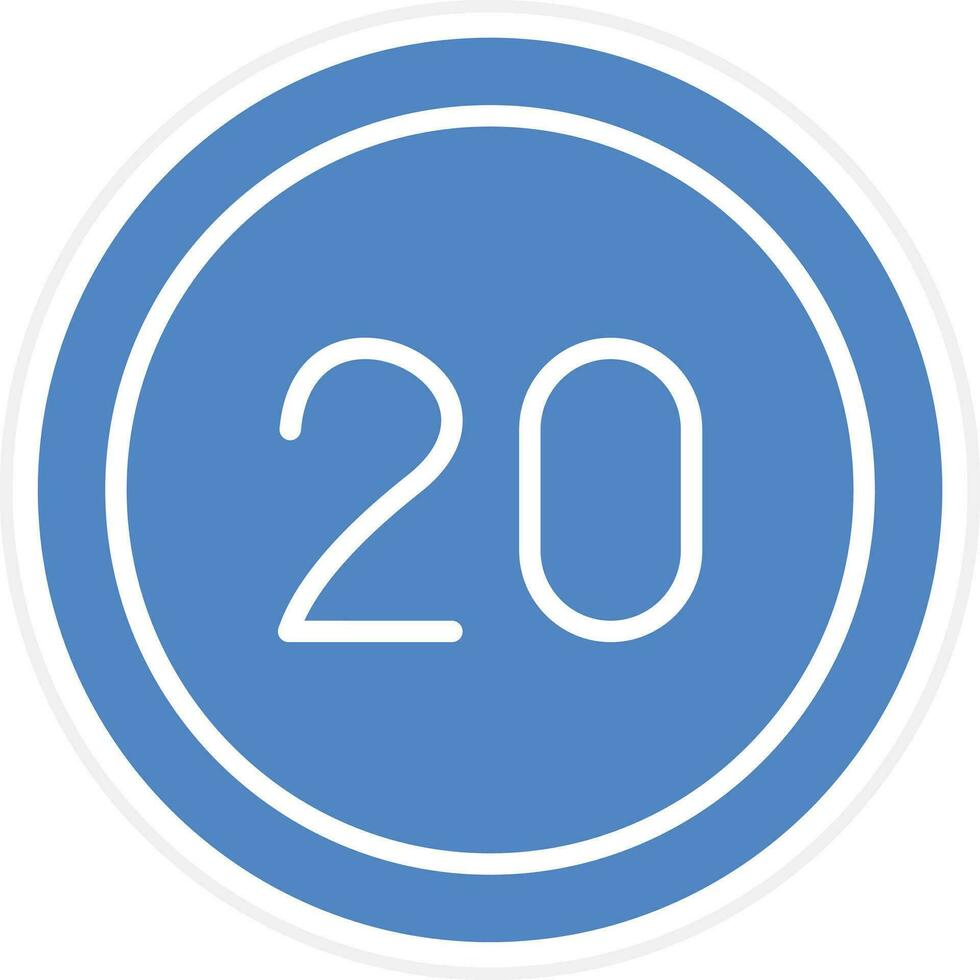20 Speed Limit Vector Icon