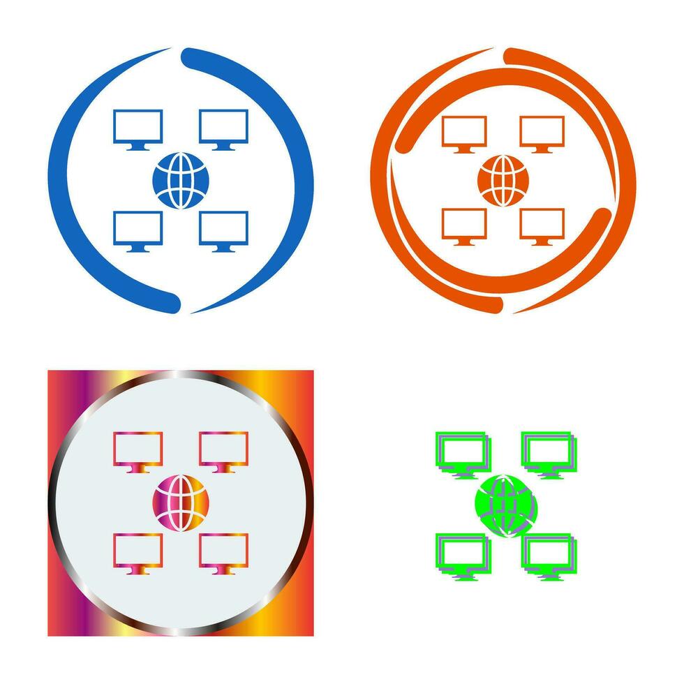 Unique Company Network Vector Icon