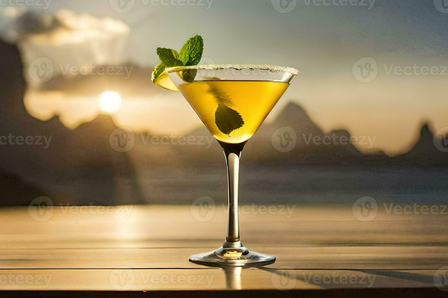 cocktail on the beach. AI-Generated photo