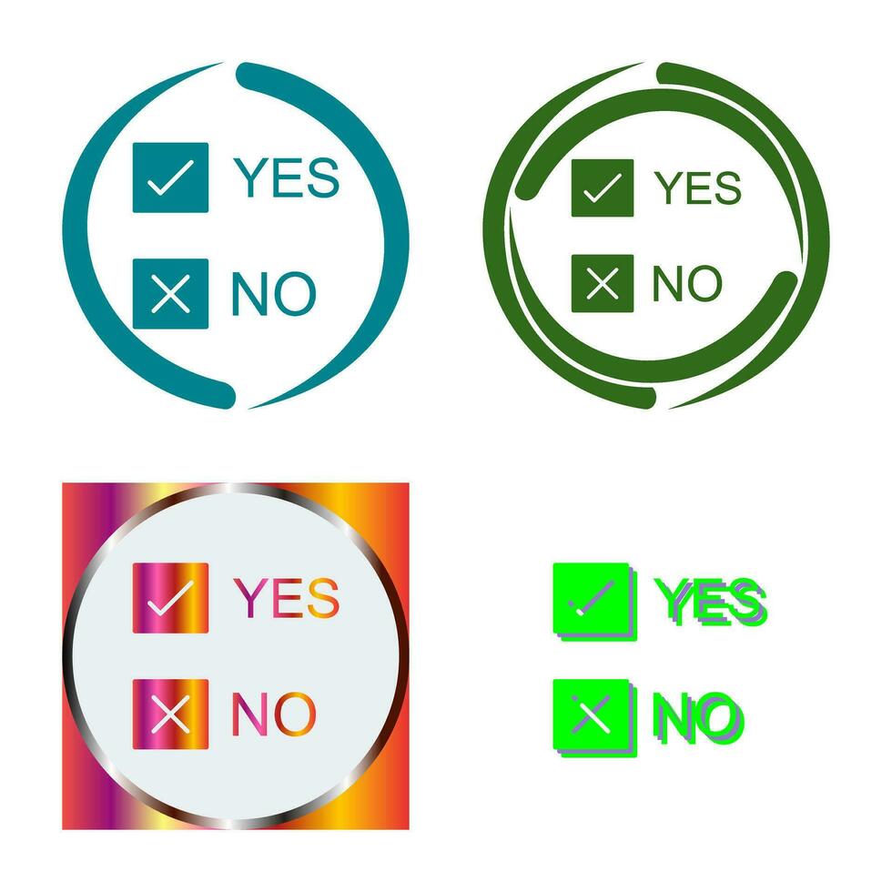 Yes No Option Vector Icon