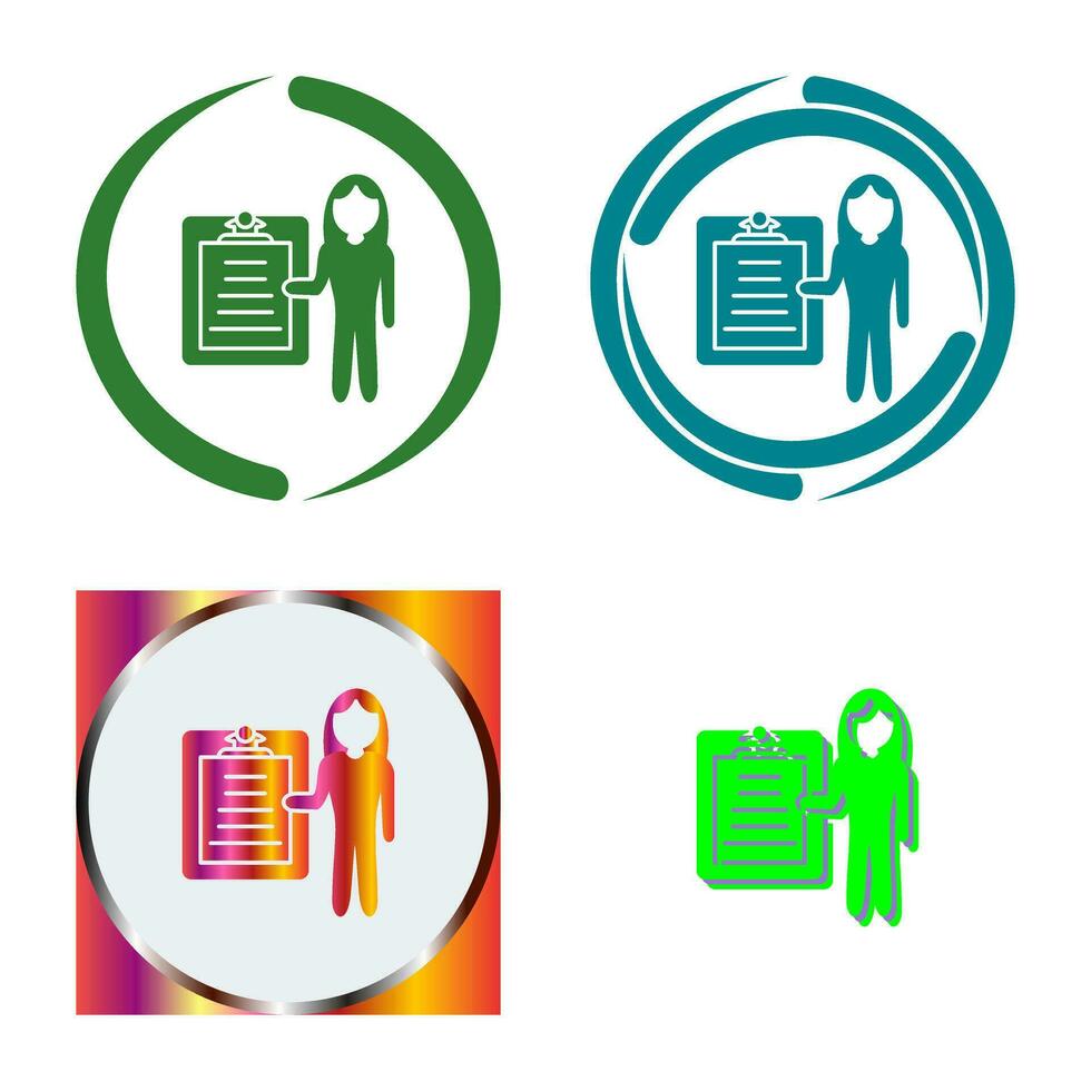 Unique Female Presenter Vector Icon