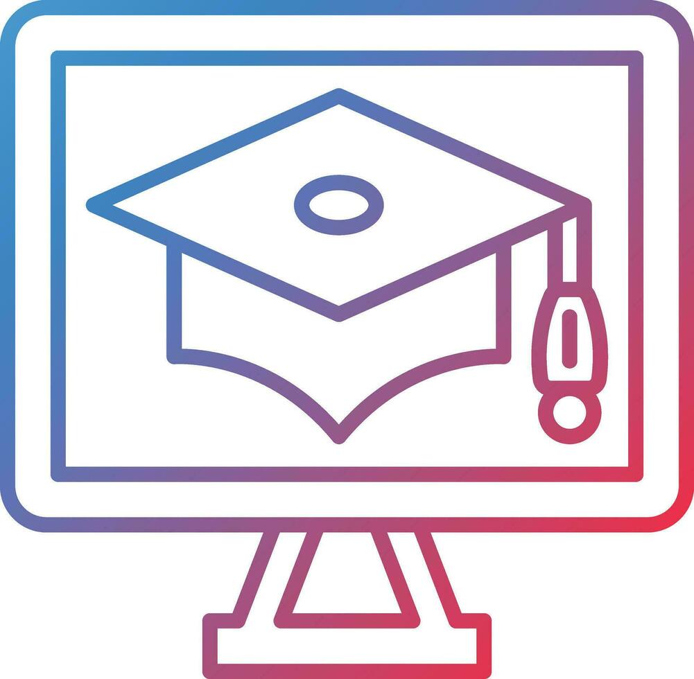 icono de vector de curso en línea