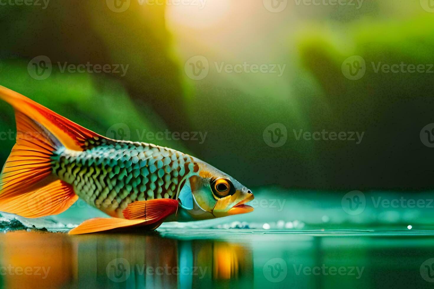 goldfish in the water. AI-Generated photo