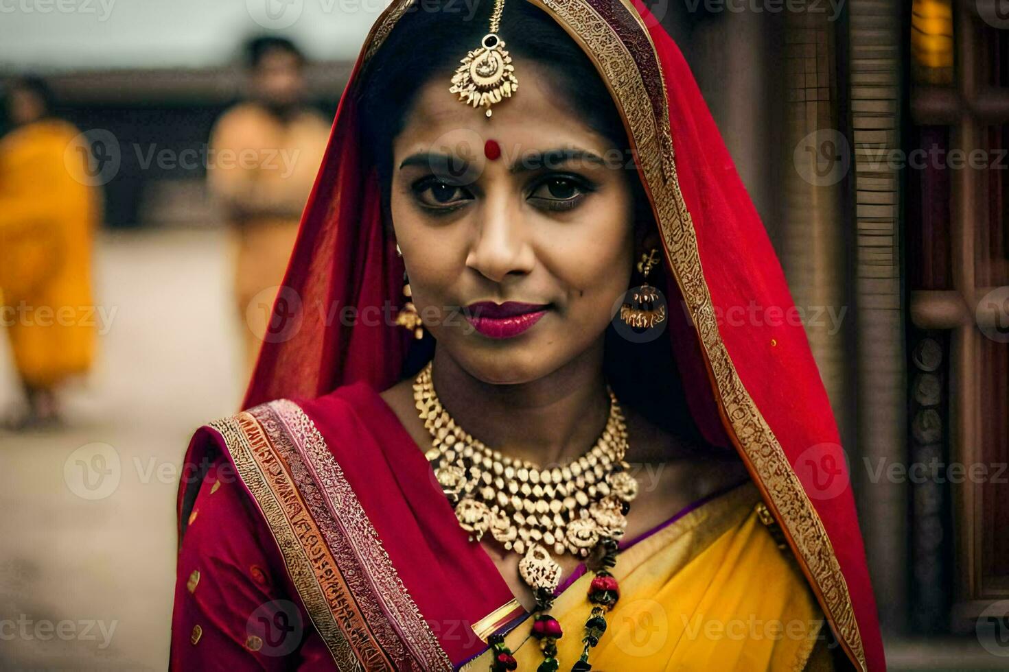 a woman in traditional indian attire. AI-Generated photo