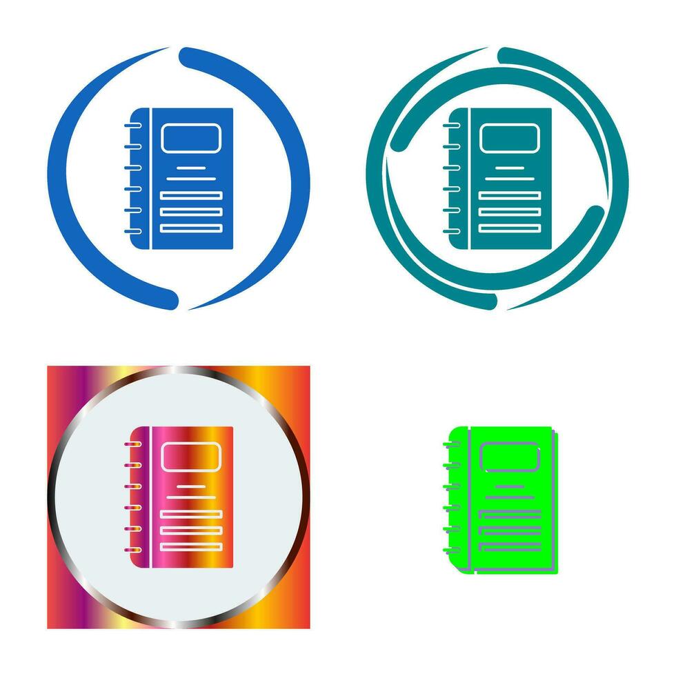 icono de vector de cuaderno