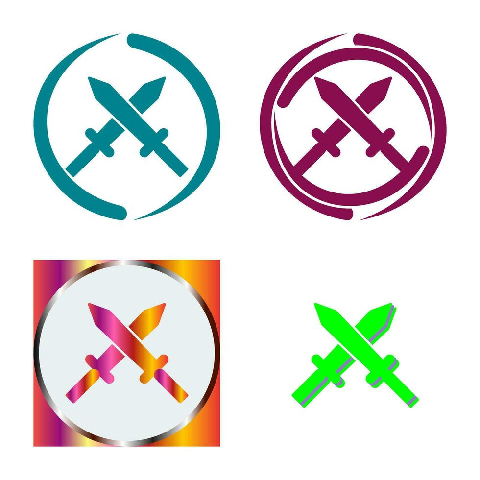 Unique Two Swords Vector Icon