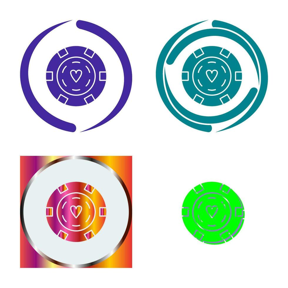 Unique Poker Chips Vector Icon