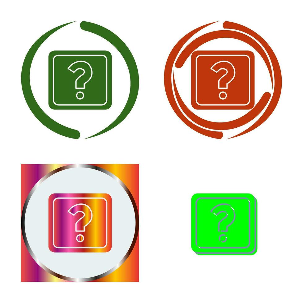 Unique Question Mark Vector Icon