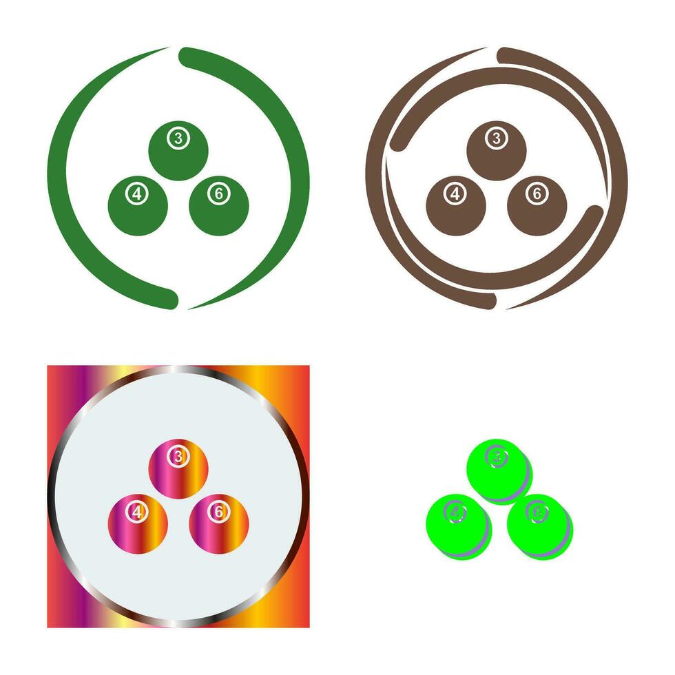 Unique Snooker Balls Vector Icon