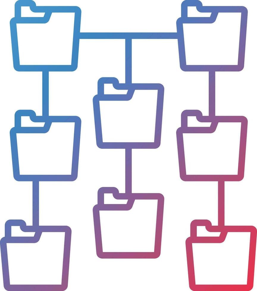 Folders Network Structure Vector Icon