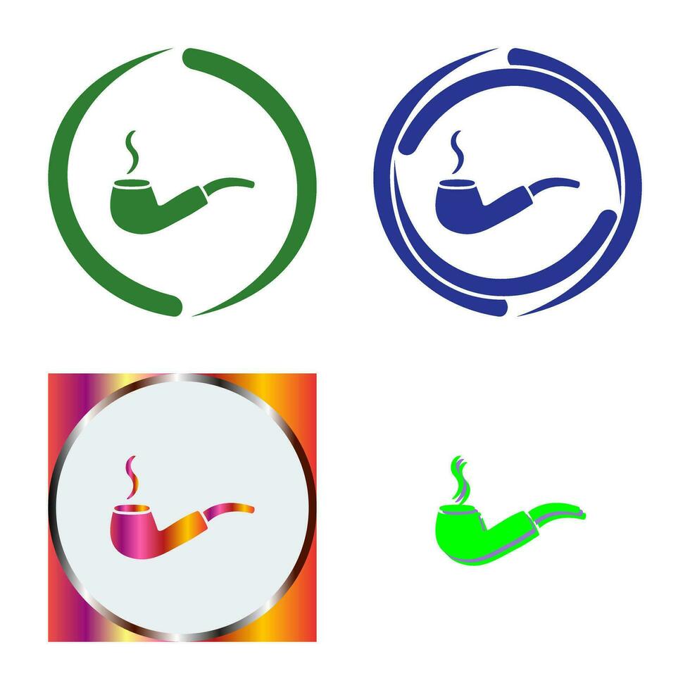 Unique Lit Smoking Pipe Vector Icon