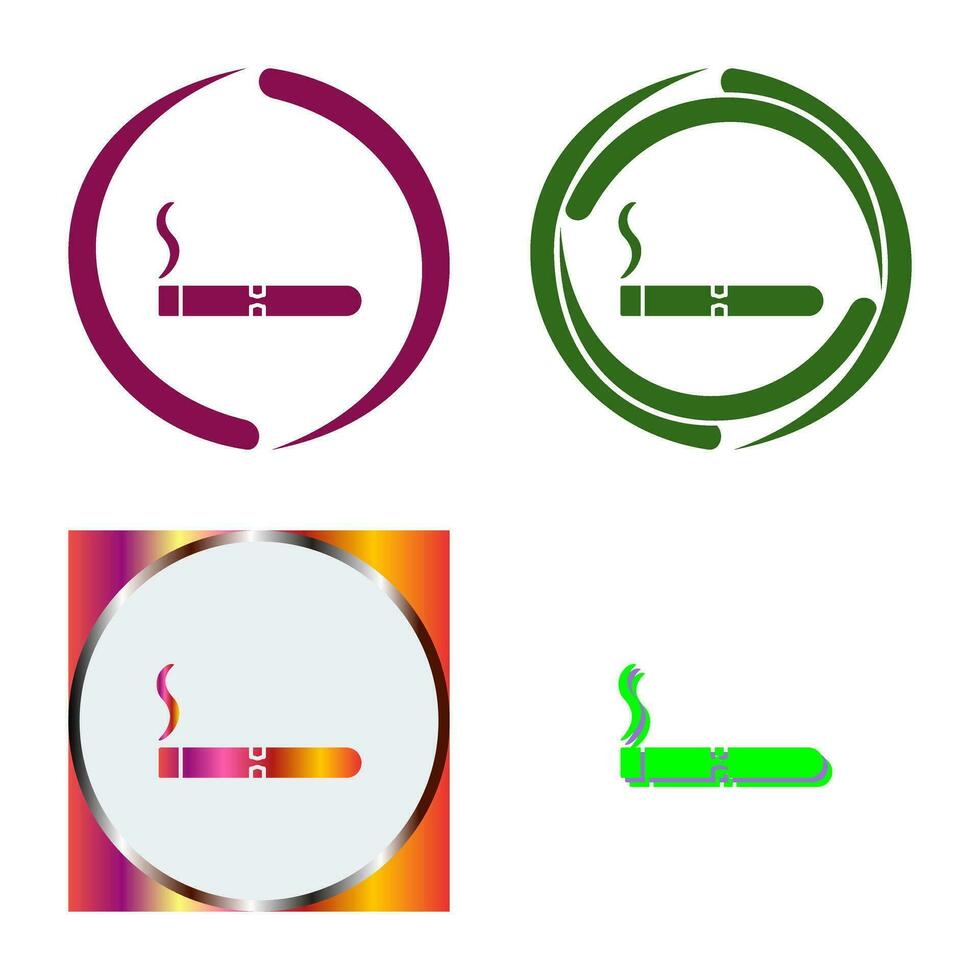 Unique Lit Cigar Vector Icon