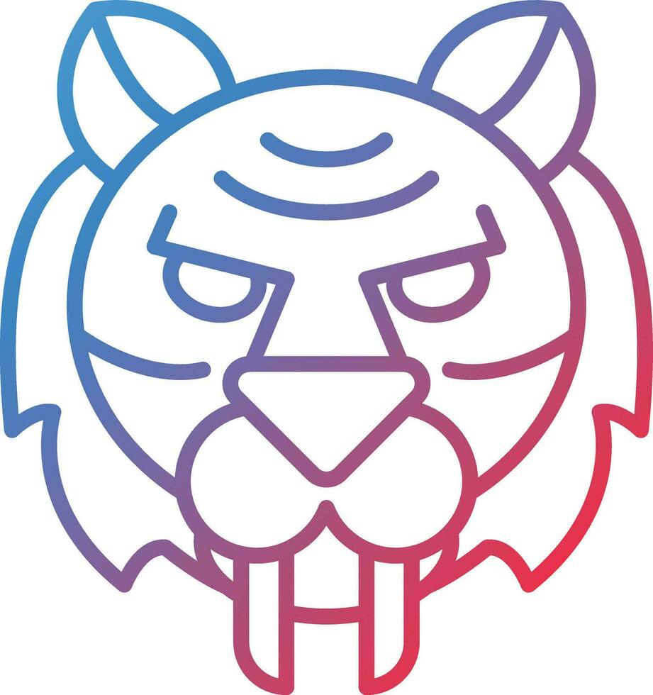 Saber Toothed Tiger Vector Icon