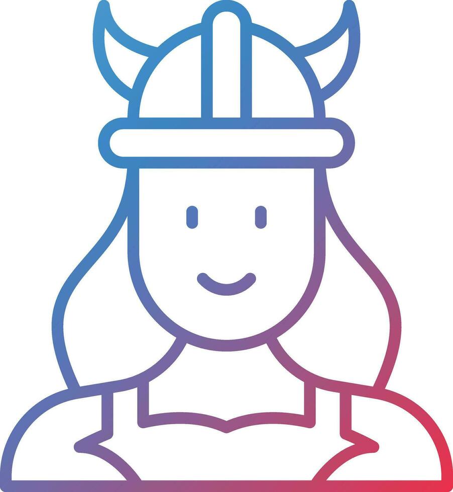 vikingo mujer vector icono