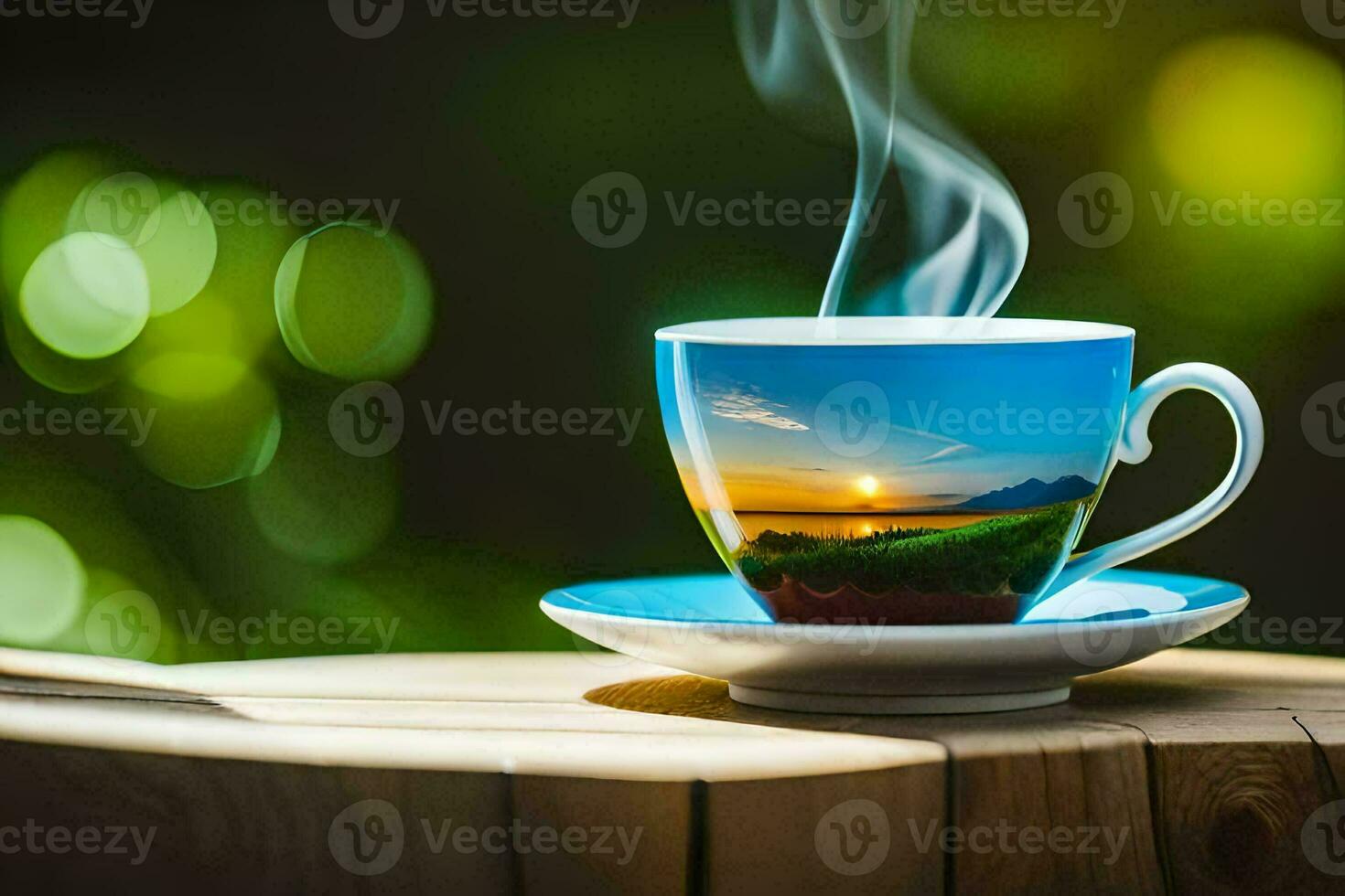 the cup of tea, the cup of coffee, the cup of coffee, the cup of tea. AI-Generated photo