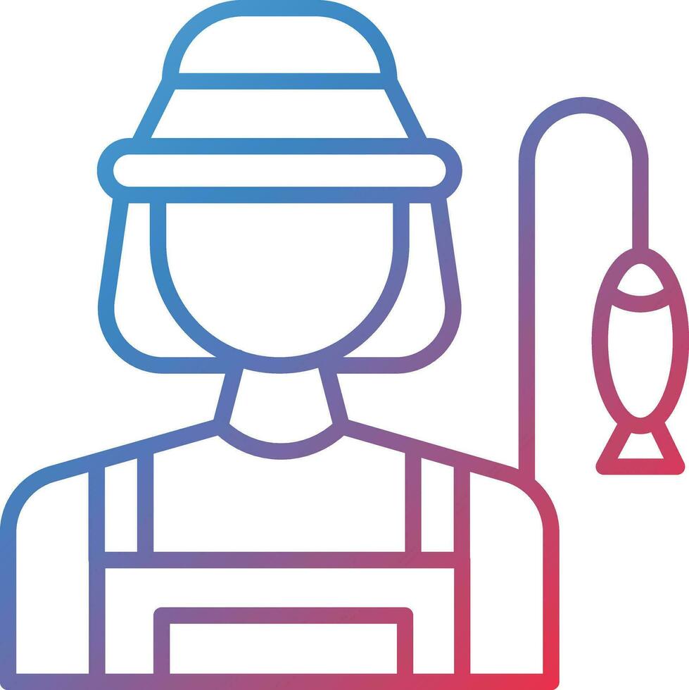 Fisherwoman Vector Icon