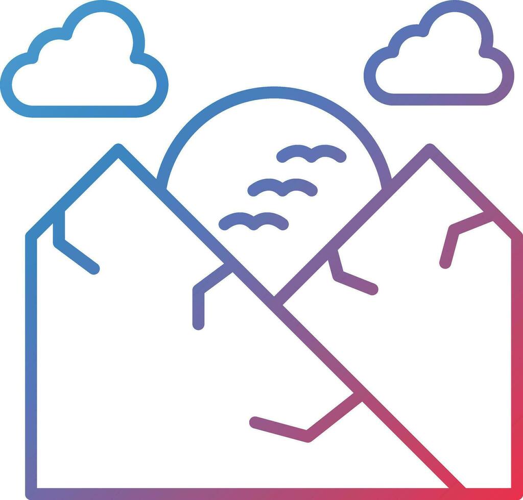 Sunset Landscape Vector Icon