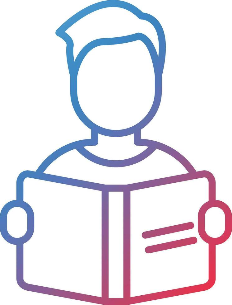 Student Reading Book Vector Icon