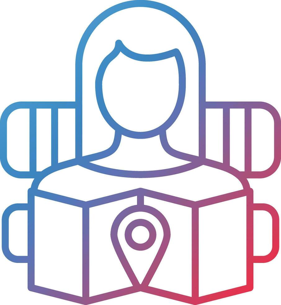 Woman Traveller Vector Icon
