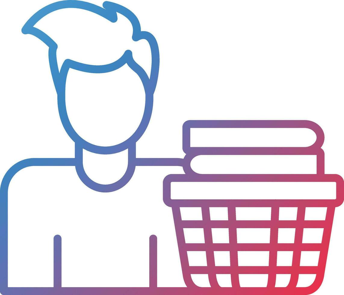 Man Doing Laundry Vector Icon