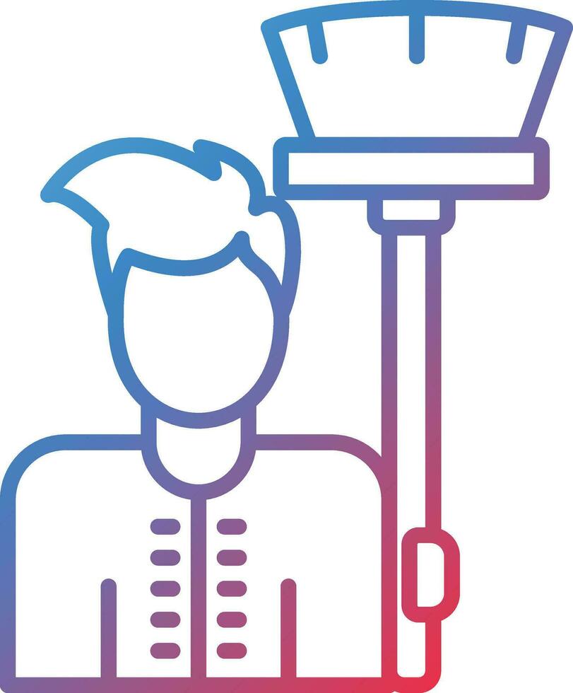 Man Holding Mop Vector Icon