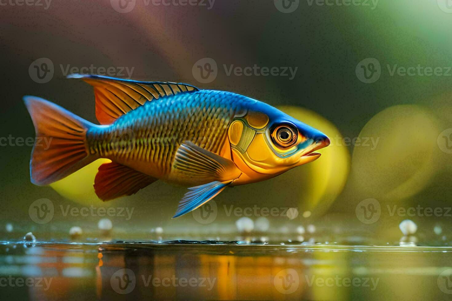 a fish is swimming in the water. AI-Generated photo