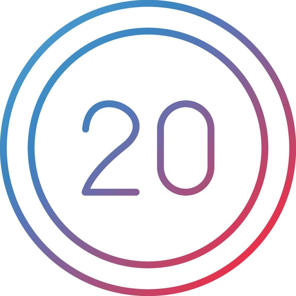 20 Speed Limit Vector Icon