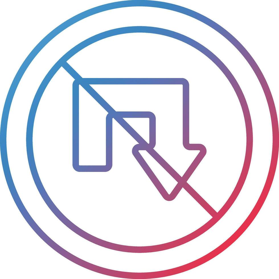 No U Turn Vector Icon