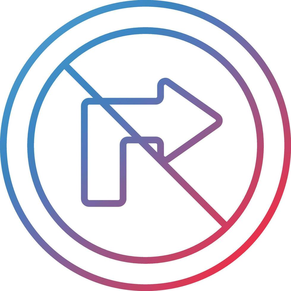 No Right Turn Vector Icon